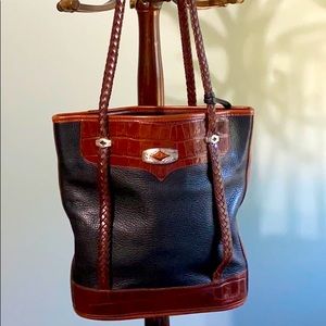 Vintage Brighton Leather handbag, braided straps